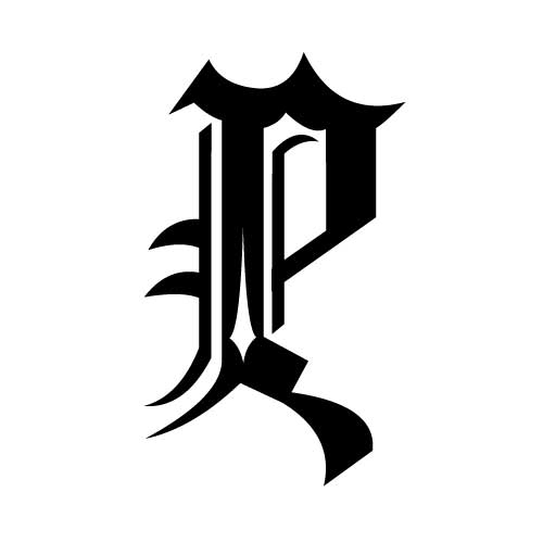 Modèle tatouage écriture gothique Lettre P