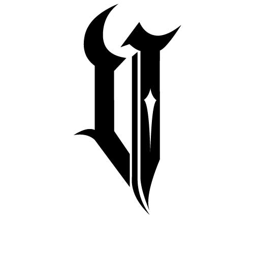 Modèle tatouage écriture gothique Lettre V