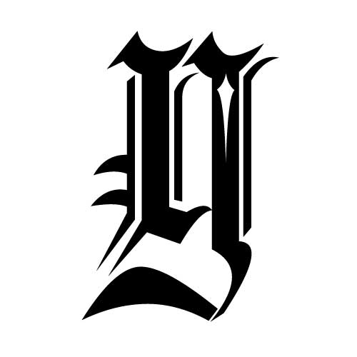 Modèle tatouage écriture gothique Lettre Y