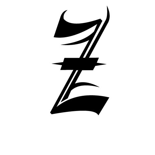 Modèle tatouage écriture gothique Lettre Z