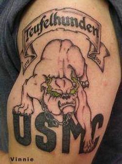 Tatouage militaire bulldog des marines US