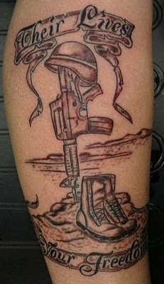 Tatouage militaire their lives your freedom