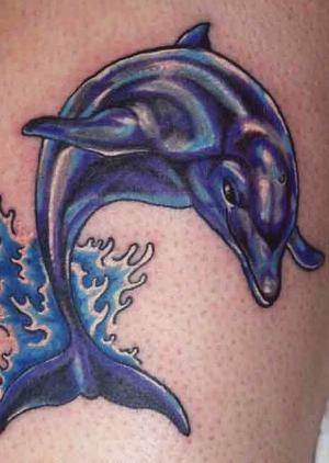 Modèle de tatouage de dauphin réaliste