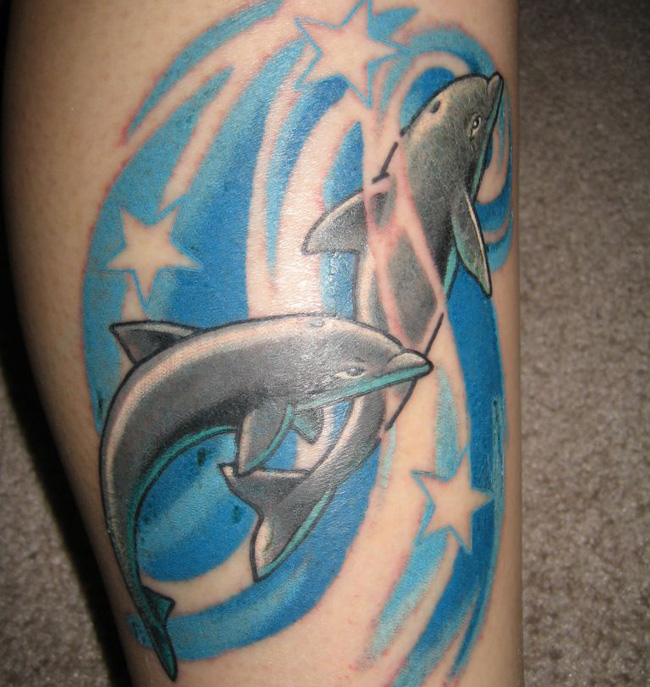 Modèle de tatouage de dauphin