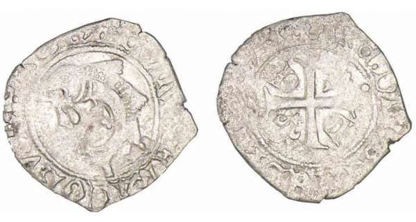 Monnaie ancienne avec dauphin et croix celtique