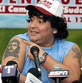 Tatouages de Diego Maradona, sélectionneur de l'argentine