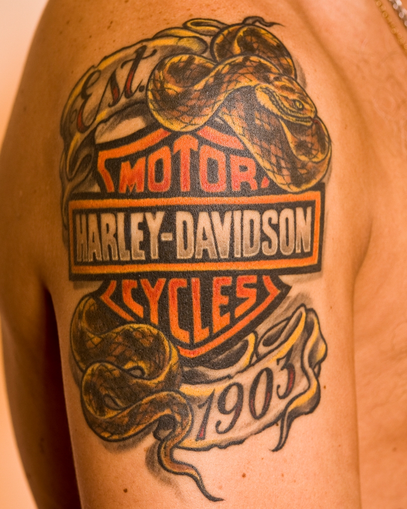 Modele de tatouage de serpent Harley davidson