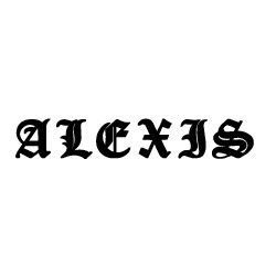 Modèle de tatouage prénom Alexis