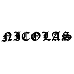 Modèle de tatouage prénom Nicolas