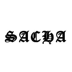 Modèle de tatouage prénom Sacha