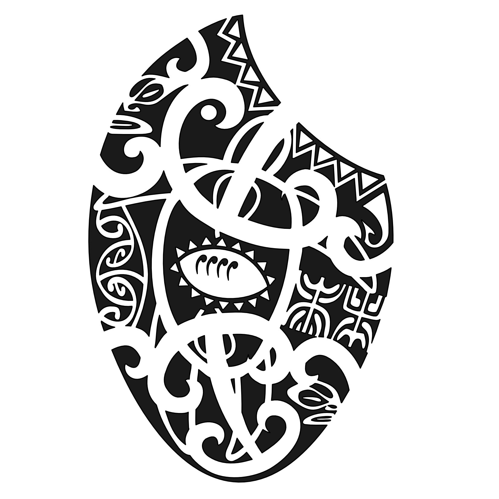 Modèle de tatouage maori sur la cuisse