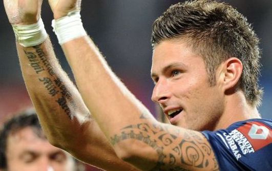 Tatouages sur le bras d'olivier giroud