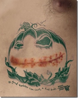 tatouage cicatrice citrouille halloween