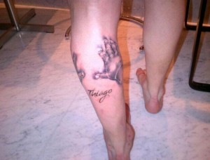 Tatouage sur le mollet de lionel messi (Barcelone, argentine)