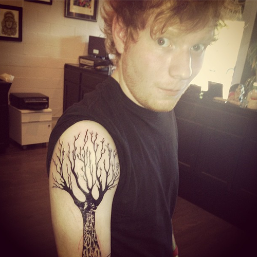 Tatouage Ed Sheeran : arbre de famille