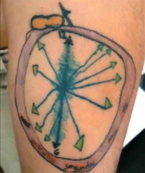 Tatouage raté d'horloge de Dali ou presque