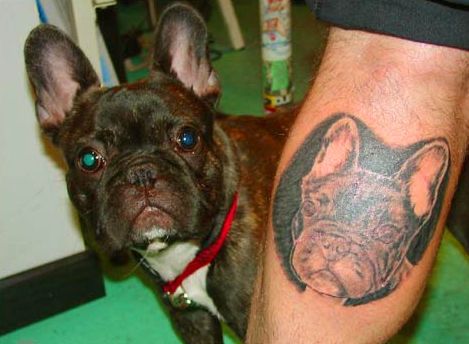 Tatouage raté portrait de chien